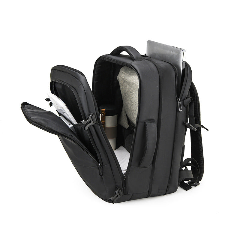 Mochila Grande Pasta 2 em 1 Expansiva Com Entrada USB UrbanX Cinza