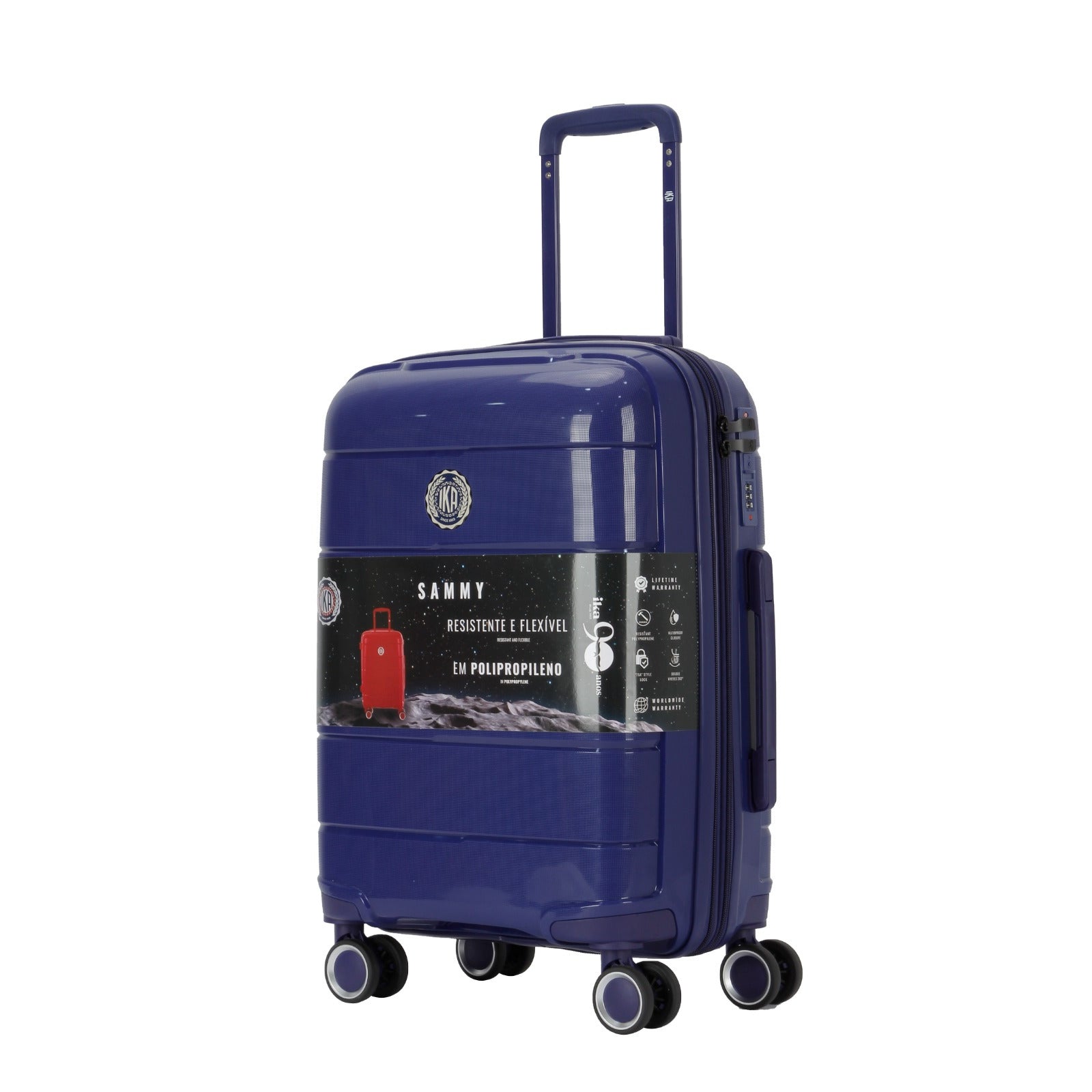 Mala de Viagem Média 23 Kg Polipropileno Com Expansor Sammy Azul