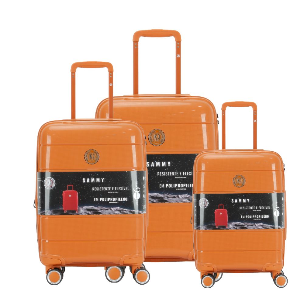 Conjunto De Malas De Vagem P, M e G Sammy Laranja
