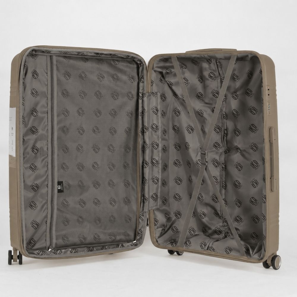 Mala De Viagem Média 23 Kg Polipropileno Com Expansor Slim Champagne
