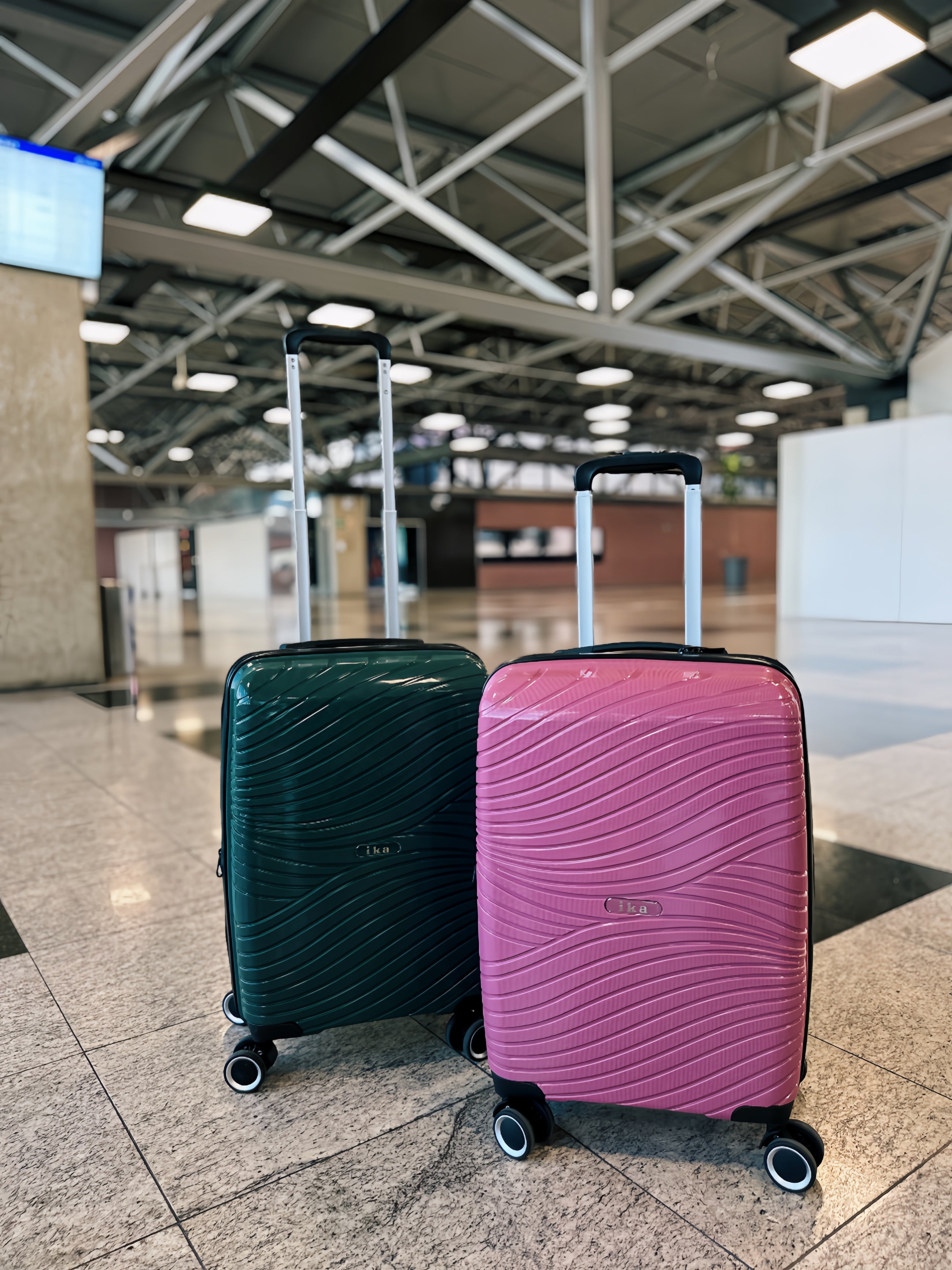 Kit Malas de bordo Wave rose e verde