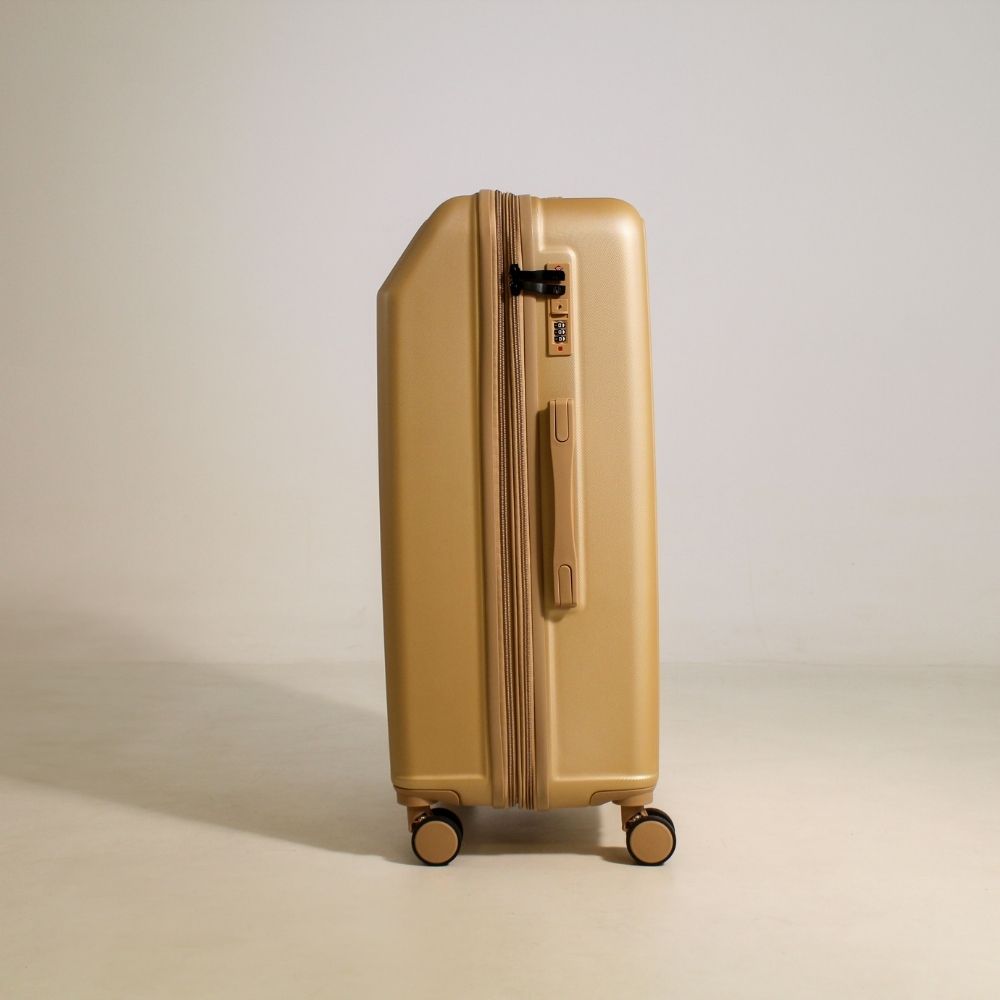Mala De Viagem Média 23 Kg Abs Com Expansor Continental Champagne