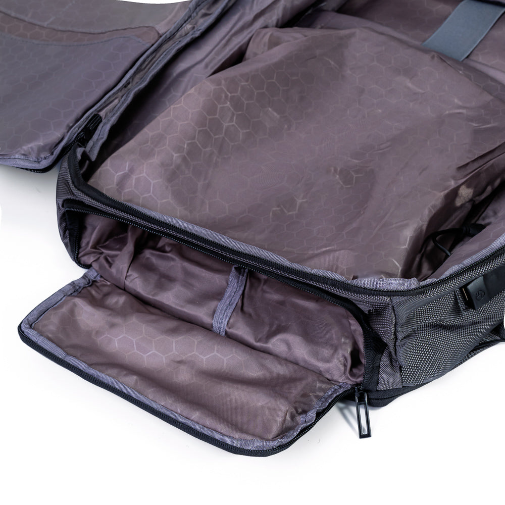 Mochila Grande Pasta 2 em 1 Expansiva Com Entrada USB UrbanX Cinza