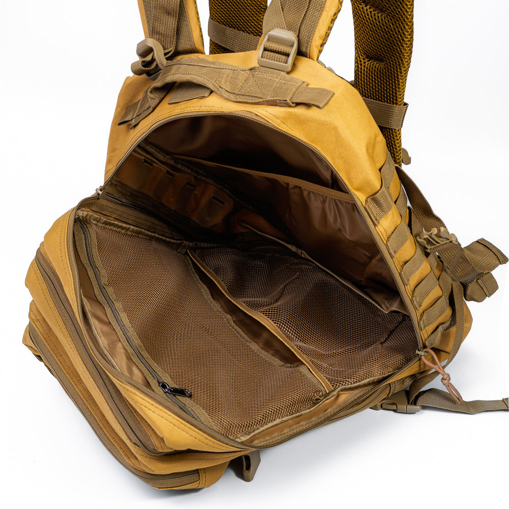 Mochila Grande Reforçada esportiva Trilha, Viagem 50L Varias divisórias Trek Khaki