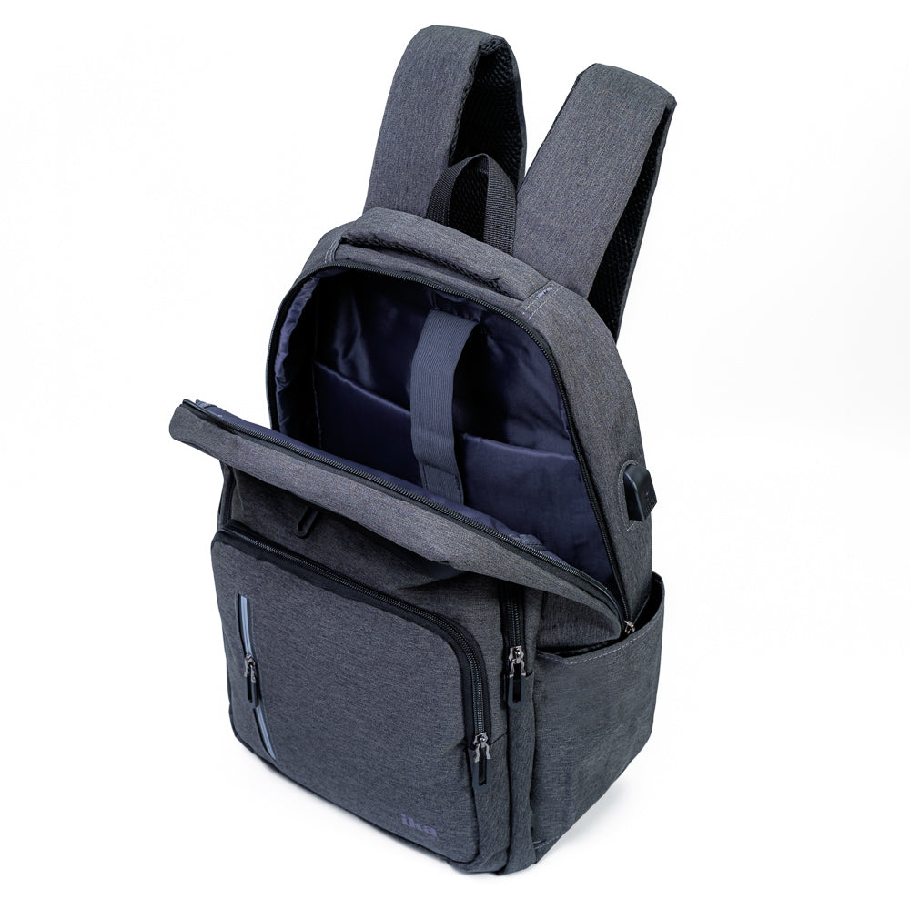 Mochila exceutiva Escolar Porta notebook 15″ Com entrada USB Cinza