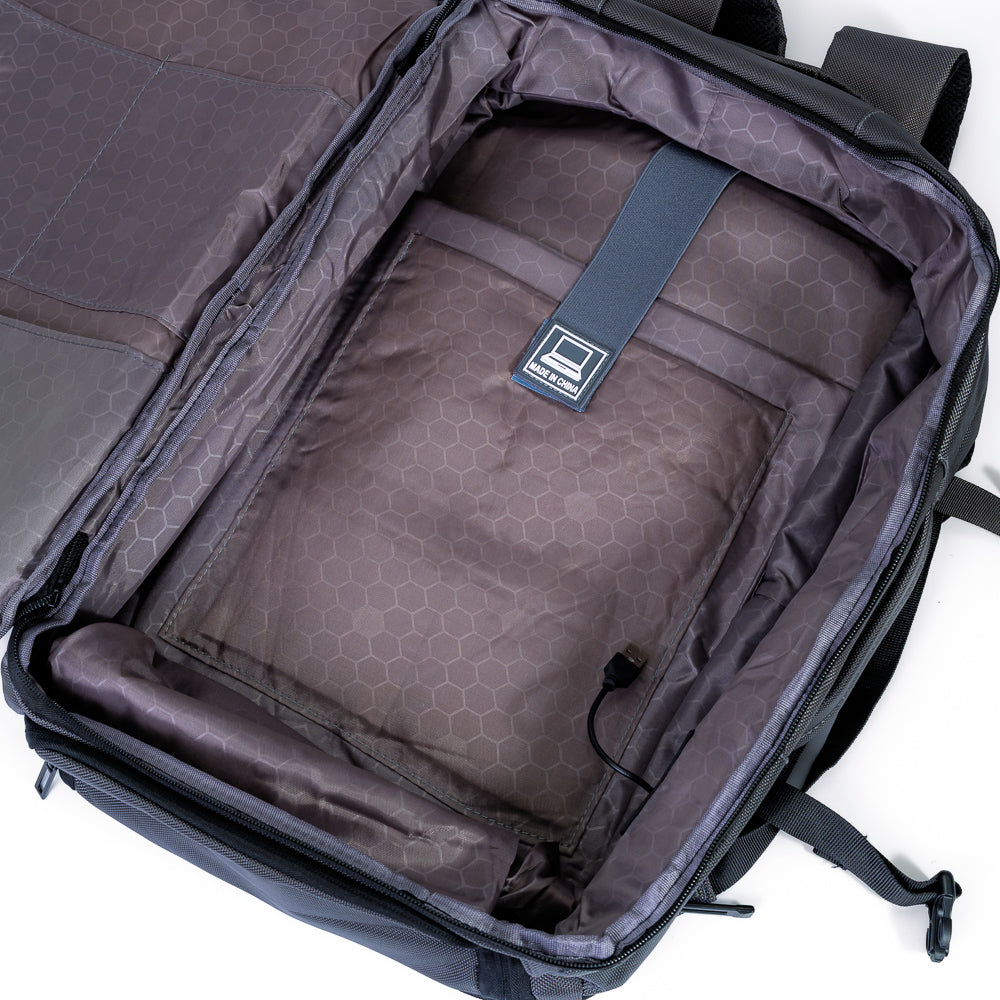 Mochila Grande Pasta 2 em 1 Expansiva Com Entrada USB UrbanX Cinza