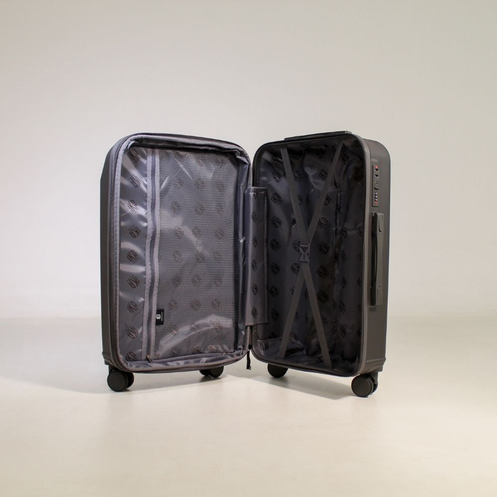 Mala De Viagem Pequena De Bordo 10 Kg ABS Continental Cinza