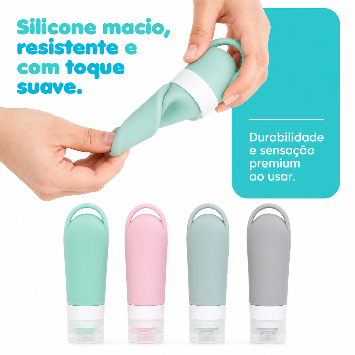 Kit Frascos de Shampoo 4 peças Silicone