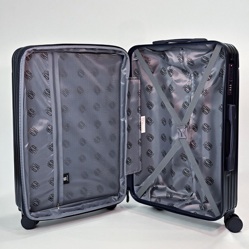 Mala De Viagem Média 23 Kg Policarbonato + Abs Com Expansor Unika Azul