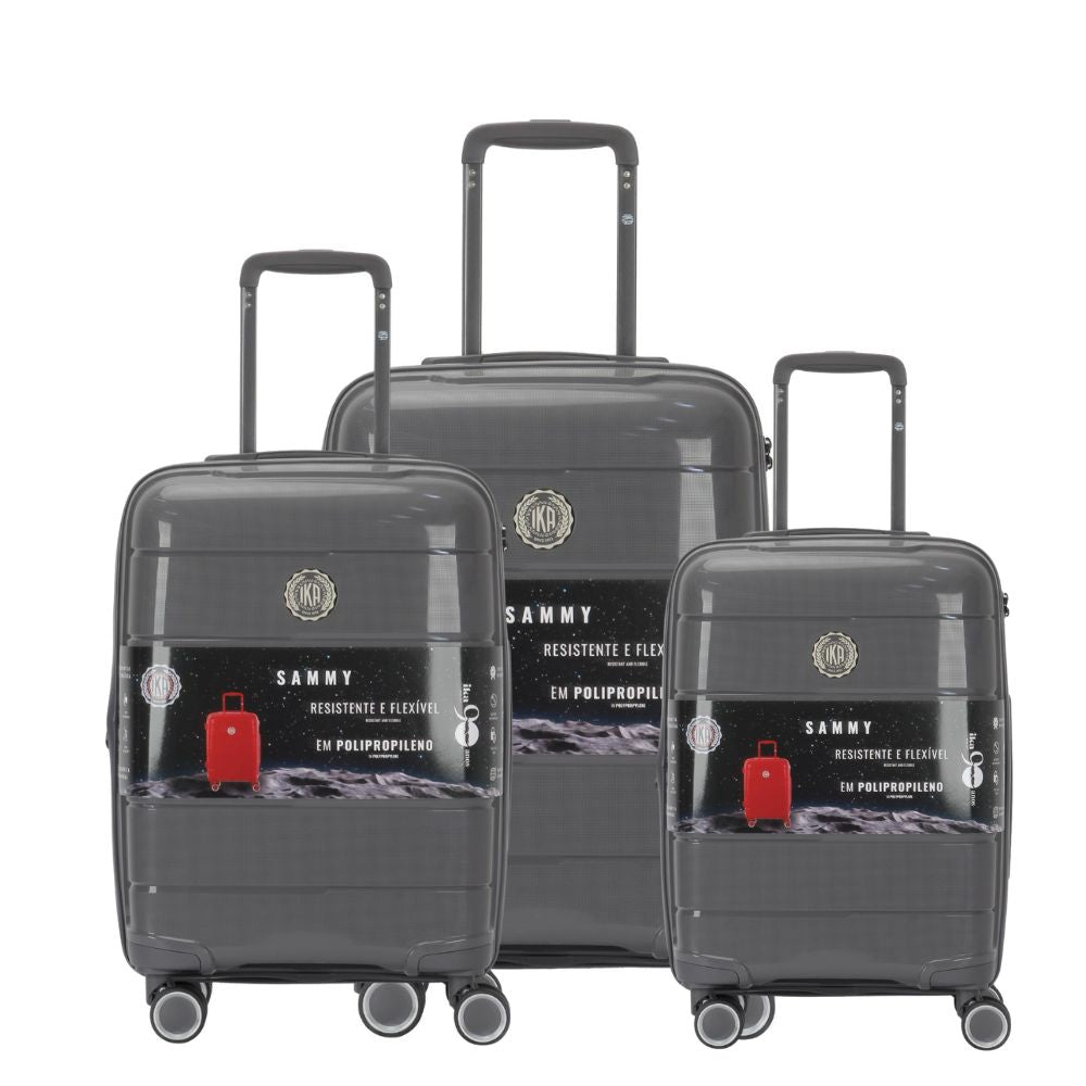 Conjunto De Malas De Vagem P, M e G Sammy Cinza