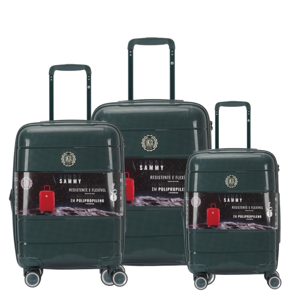 Conjunto De Malas De Vagem P, M e G Sammy Verde