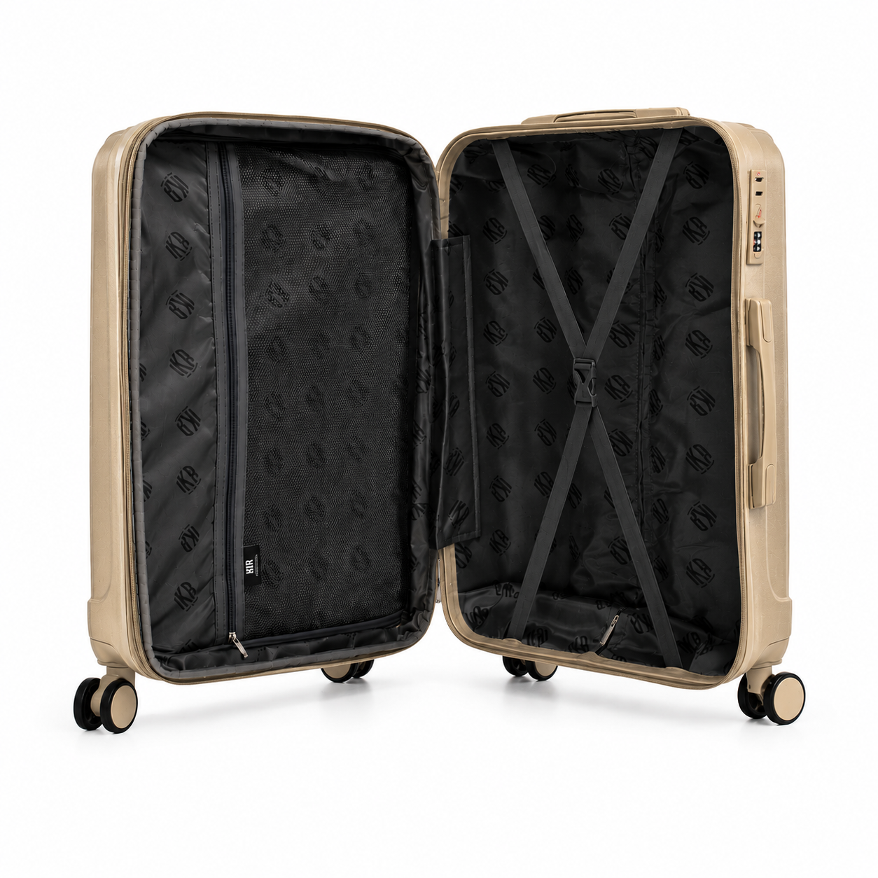 Mala De Viagem Grande 32 Kg Abs Com Expansor Scorpion Champagne
