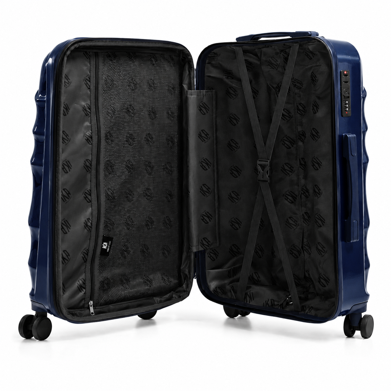 Mala De Viagem Grande 32 Kg Policarbonato +Abs Com Expansor Avalon Azul