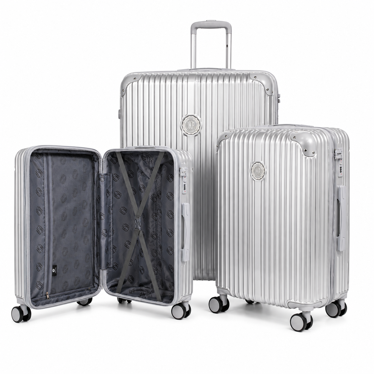 Unika Silver Travel Suitcase Kit