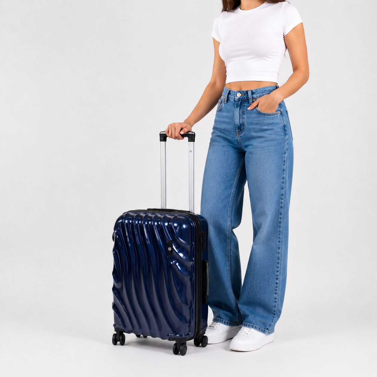 Mala De Viagem Pequena De Bordo 10 kg Policarbonato + Abs Avalon Azul