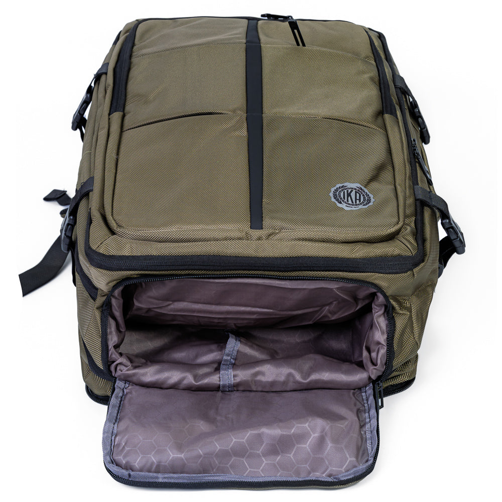 Mochila Grande Pasta 2 em 1 Expansiva Com Entrada USB UrbanX Verde