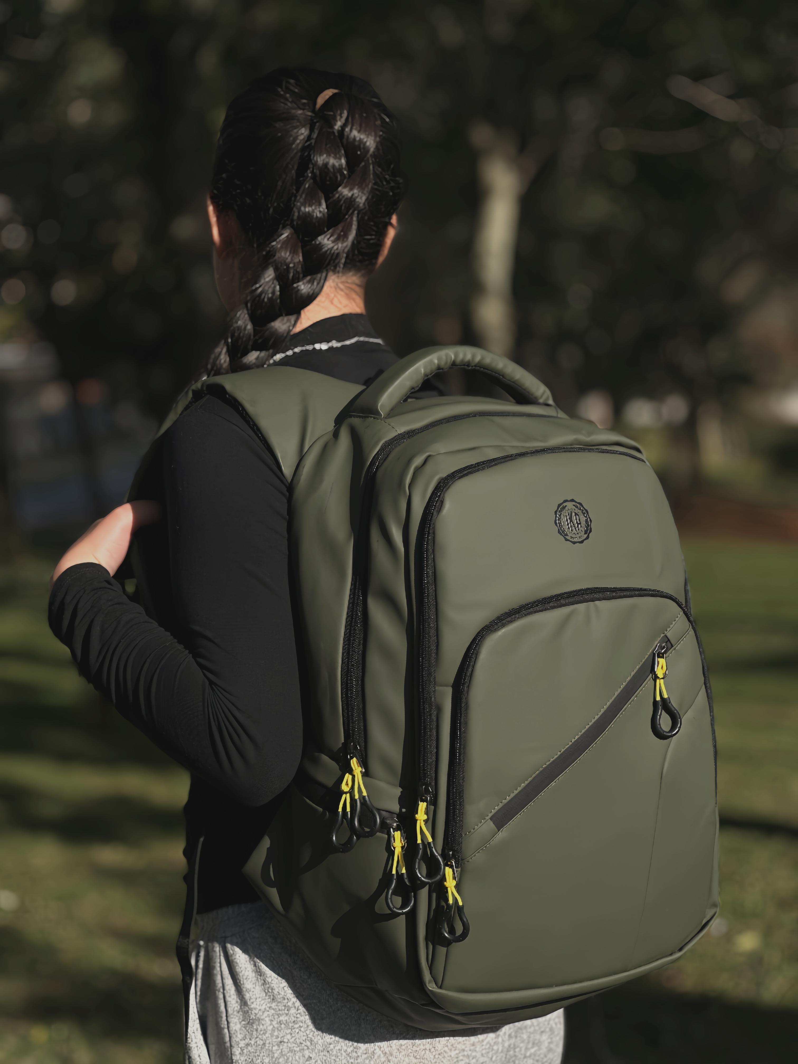 Green Rubber Backpack