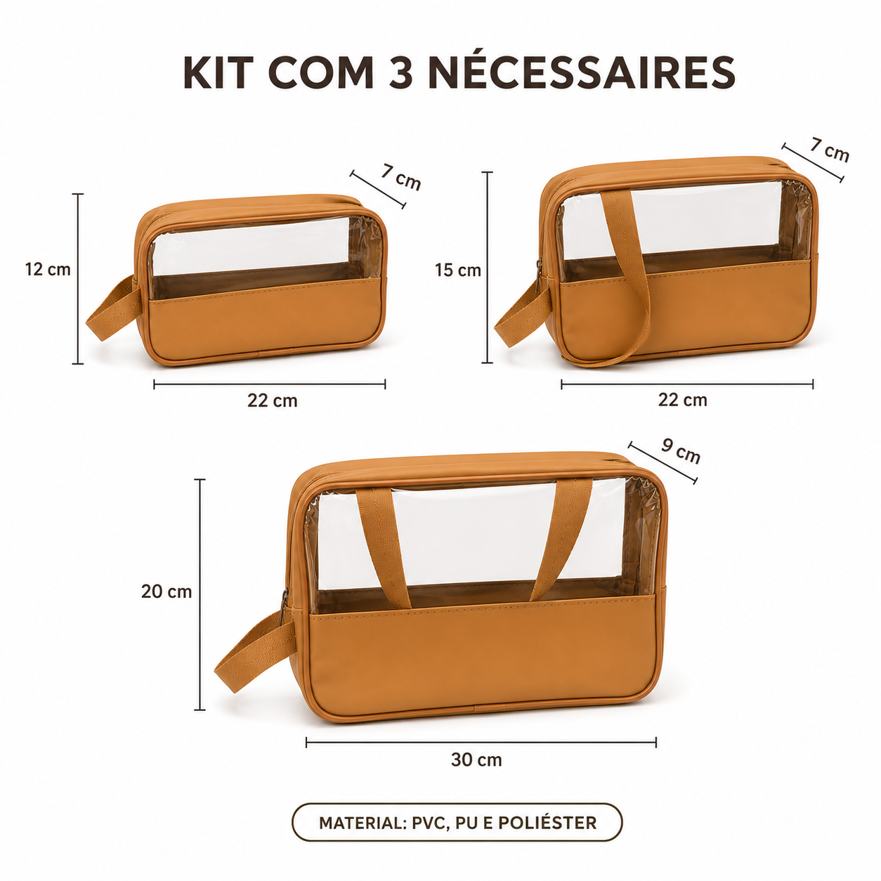 Kit Organizador De Mala 3 peças