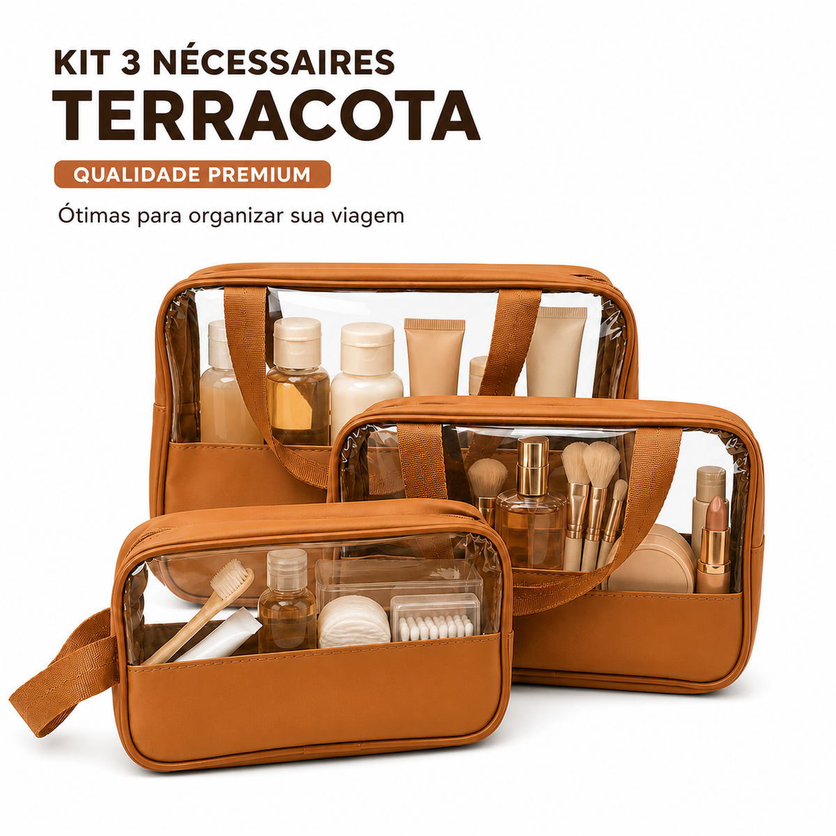 Kit Necessaire Organizadora De Mala 3 peças