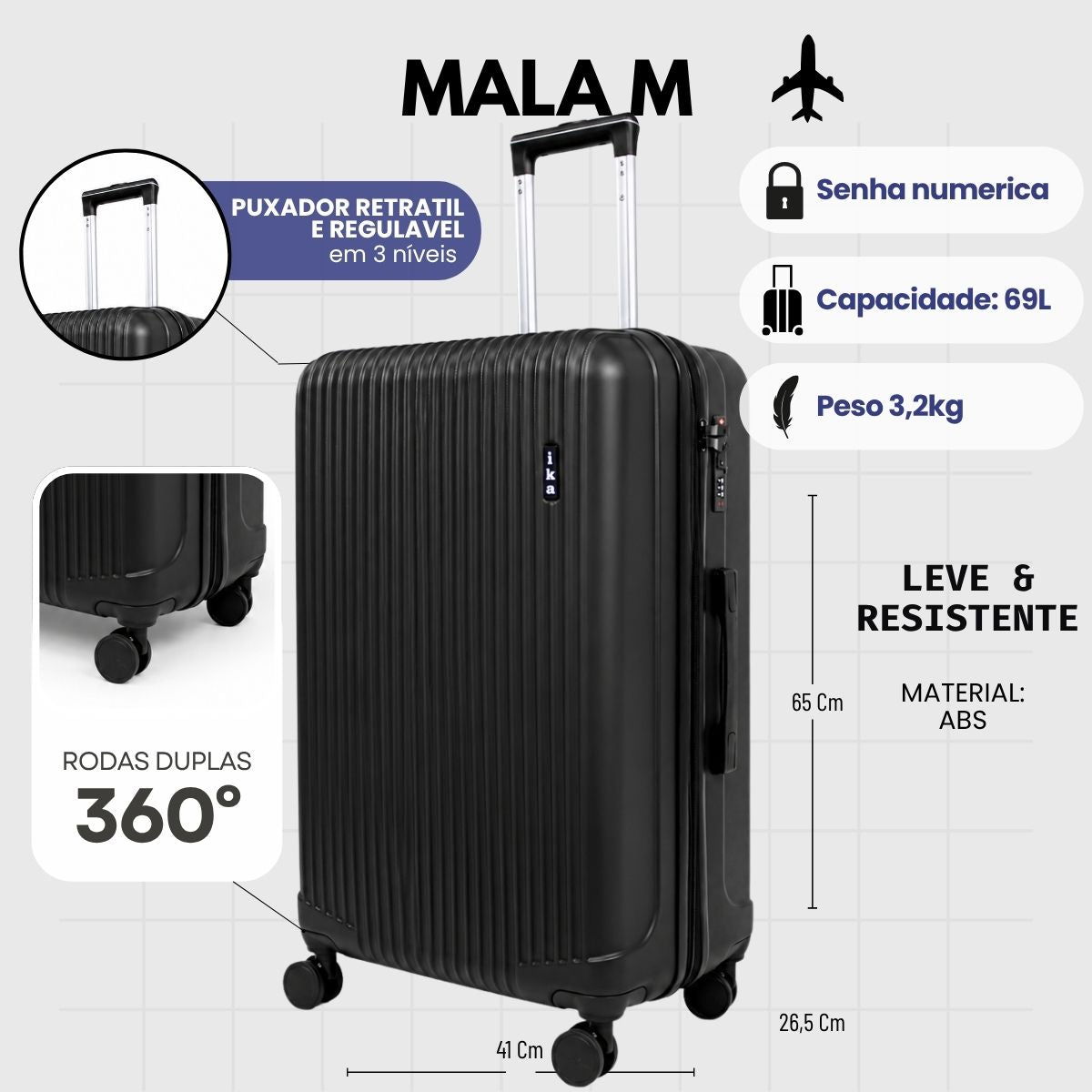 Medium Black Scorpion Suitcase
